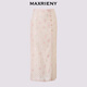 Maxrieny Chinese Retro bestickter Perlenrock 25 Sommer Schwerindustrie gesticktes Schlitzrock Elegantes Temperament rosa Blume S
