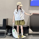 Mokitoul Girls Shorts Set Summer Thin 2025 New Children's Super Good Short Short Girls 'Summer Tinfit Two-Piece Set (emballage de boîte cadeau haut de gamme) 40 cm2 1