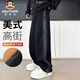 Paul Frank Pants Men's American High Street Trousers Men's Autumn Loose Sports Casual Pants Men's Pants Trend Black XL