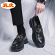 
Genuine leather men's loafers lazy trend summer men's shoes British casual leather shoes Korean version of bean shoes men 3518 black T.S.L genuine leather model 38