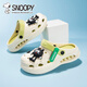 史努比（SNOOPY）新品儿童洞洞鞋男童防滑两穿包头凉鞋夏季亲子款卡通沙滩女童新品 白_绿【升级版】 30 _内长约20脚长约19cm