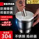 Jingchuan Asahi Garlic Pounder 304 Stainless Steel Mortar Mixing Medicine Household Crush Jar Garlic Manual Manual Old-fashioned Chili Pepper Bowl Grinding Medicine Garlic Pounding Machine 304 Stainless Steel Spill-proof Cover + Spoon + Anti-slip Pad + Tapping Stick