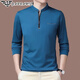 Falamone Armani Herren langärmelige Stand-Collar-T-Shirt High-End Business Cason Cotton Sweatshirt Spring Neues Basishemd Trend GA/6625 Black Plush S 165/84a