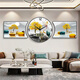 WCZ German modern simple sofa background wall paintings symbolize light luxury triple living room decorative paintings with clocks and perpetual calendar BG6624+BG6625+BG6626 Middle 40*40_right_40*30_1.6 meters-21
