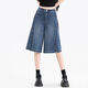 Yuyan Jeans Sommer Frauen kleine Menschen Sommer dünne hohe Taille kleine Menschen Jeans Frauen großer Größe loser gerader neuer Retroblau [9273] 34