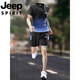 JEEP Laufsportanzug Herren Sommer Outdoor Eisseide Schnelltrocknendes Kurzarm-T-Shirt Schweißabsorbierend Atmungsaktiv Basketball-Trainingsanzug JP-9901 Schwarz Rot M 90-115Jin Jin entspricht 0,5 kg