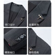 ROMON suit + vest + trousers suit suit men's business professional formal jacket black 4XL