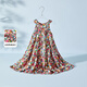 
Disney girls summer floral dress summer new dress girls summer 2025 new children's clothing