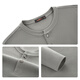 Qipai waffle/henry collar long-sleeved autumn fashionable, casual, comfortable and versatile T-shirt