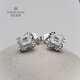 Diamond Family PT950 platinum earrings, four-leaf clover platinum earrings, platinum earrings, sparkling good luck holiday gift for girlfriend, single, about 1.33g