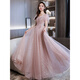 Evening dress for women 2025 new high-end light luxury niche sense banquet temperament birthday host adult dress mid-length_YH009 XS