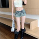 Miaolianduo retro ripped low-waist leg-showing denim shorts for hot girls in summer tight-fitting stretch hot pants trendy super shorts low-waisted M recommended 95-105 Jin Jin is equal to 0.5 kg