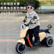 Double-person children's electric motorcycle remote control tricycle baby boy and girl carriage large rechargeable children's toy car 688A yellow + 6v7 remote control dual-wheel drive plus bucket