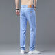 Seven Wolves New Lacele Tennis 2025 Summer Thin Jeans Men's High Waist Loose Straight Elastic Business Men's Pants Blue [DNS.9903] 36