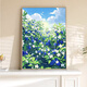 Spring peach blossom landscape digital oil painting DIY fill 2025 new hand-painted color filling acrylic oil painting F9885 B90x125cm [large-size porch hanging painting] x