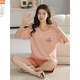 Pijama modal para mujeres en verano 2025 Nuevo traje de manga corta de algodón estilo delgado para ropa al aire libre ropa casual casual y9848 m recomendado 75-95Jin [Jin iguala 0.5 kg]