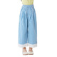 
moonkids girls wide-leg pants 2025 summer thin plaid cropped pants children's lace lace pants summer new fashionable two-pair [15295 blue + 15266 blue] 150 cm
