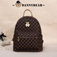 Danny Bear Backpack Backpack Women's Bags and Schoolbags Presbyterian Commuter Business Fashion Check Bags DKB3826005 Coffee Brown (Classic Popular Selection)
