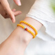 Fat Donglai quality amber beeswax bracelet natural women's chicken fat yellow southern red turquoise multi-treasure bracelet double three circles
