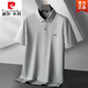 Pierre Cardin (Pierre Cardin) plus gras plus grande taille Polo en coton mercerisé. T-shirt de revers décontracté à manches courtes pour hommes à manches courtes.