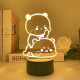 一二布布usb小夜灯led卡通动漫周边卧室可爱摆件景品生日礼物 3895 一二布布  两人拍照款 黑色7色触控款
