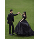Wutuo black evening dress, elegant and high-end atmosphere, travel photography, fugitive princess, forest style lawn black gauze photography, gauze ceremony, fine women's dress, one size fits all