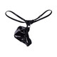 Men's thong steel ring sexy thin belt low waist sexy men's pants U convex bag sexy temptation macho T-pants black L