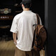 Kazuki Kuraishi Kuraishi Kazuki Trendy Henry Neck Polo Men's Short Summer Summer New American rétro T-shirt en vrac Top White M 100-120Jin [Jin est égal à 0,5 kg]