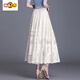 
First-diameter French lace skirt for women 2025 spring and summer new A-line mid-length skirt with large sway mesh hollow middle-aged pleated skirt black extended (lace skirt) M (recommended weight 75-100)