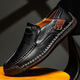 Gy Jinlilai zapatos para hombres cosidas a mano para hombres con zapatos casuales al aire libre con un pie plano de cuero plano mocasines de gran tamaño 9916 marrón oscuro 39