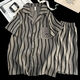 Arctic Velvet Herren Pyjamas 2025 Neue Wolken Sommer Striped Casual Home Clothing Set Dünner Sommer Kurzärärmelte Pyjama Männer 12529 L Empfohlen 100-130jin [Jin ist 0,5 kg]