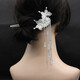 Han Di 999 Silver Double Butterfly Love Flower Hairpin Ancient Style Step Swinging Tassel Hairpin Full Silver Ming System Retro Hanfu Double Hairpin Hair Accessory Butterfly