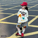 Apocalypse Century Girl Summer Street gebratenes Set 2025 Neues Mädchen Loose Cartoon Kurzarm T-Shirt Denim Medium Hosen Zweiteiler Set Trendy 8 weiße Weste [Single] 150 Größe für Höhe von etwa 1,45 Metern geeignet
