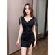 Pierre Cardin Nachtclub Arbeit Kleidung sexy Kleid KTV Kleid Massage Fußbadetechniker Arbeit Kleidung Hüftrock 3882 Schwarz M suggeriert 95-105jin [Jin ist gleich 0,5 kg]