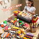 Xidici Kinderhaus BBQ Toys Boy Mini Kitchen Simulationsklang und leichte Kochspieße 3-6. Geburtstagsgeschenk