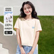 220g Cotton puro 2025 Camiseta de manga corta Glacier para mujeres en camiseta de verano Sweet Student Top B701yl 1692 Apricot m