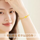 Lao Fengxiang four-leaf clover gold bracelet for women 18k gold bracelet 2025 new wedding anniversary gift for girlfriend and wife 18k gold four-leaf clover + free S925 silver double-layer bracelet