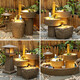 Japanese-style bamboo flowing fountain courtyard balcony decoration Zhaocai indoor water view fish pond stone trough landscape landscaping ornaments Purchase 9934