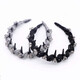 2025 new crystal light luxury fluffy temperament toothed comb non-slip design headband hair accessories headband 1 black hot diamond and beaded headband