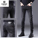 
JOEONE 2025 spring and summer new black jeans men's slim feet Korean version high-end elastic casual long trousers black regular 1048 28 size suitable for 90-110Jin [Jin equals 0.5 kg]