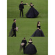 Wutuo black evening dress, elegant and high-end atmosphere, travel photography, fugitive princess, forest style lawn black gauze photography, gauze ceremony, fine women's dress, one size fits all
