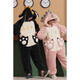 Woodcutter couple one-piece pajamas female student autumn and winter cartoon coral velvet plus velvet thickened home clothes men's loose coral velvet-YPF#3890# [zippered one-piece] M XL 170c women's style [weight 120-130Jin [Jin equals 0.5 kg]]