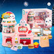 Yunya Kinderhaus spielen Spielzeug simulierte Wasserausgang Kaffeemaschine Convenience Store Registrierkasse Supermarkt Puzzle Jungen und Mädchen Geburtstagsgeschenk rotierendes Hamburger Restaurant [Voice Interaction] Pulver [doppelseitiges Spielen/Touchscreen-Voice/Pressen von Wasserausgang]