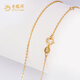 Lao Fengxiang 18K gold necklace O-shaped simple and versatile plain chain women's fashion accessories for girlfriend's birthday and Valentine's Day gift, about 0.6g