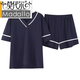 Pajamas modal femelle Fat Girl Coton Coton Coton à manches en V Short à manches V plus taille 240 Jin [Jin est égal à 0,5 kg] Vêtements de maison lâche ZJ679 4xl [180-200 Jin [Jin est égal à 0,5 kg]]]