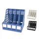 Deli 9848 four column file frame office information rack file column 4 link file basket file rack blue 325*262*313mm