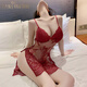 Manyan official website sexy underwear sexy temptation lace free pajama set pure desire uniform passion battle robe 9194 flagship red [lace style nightgown] one size recommended weight 80-120 Jin [Jin equals 0.5 kg]