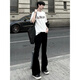 Digada street simple jeans men casual flare pants summer men loose versatile men jeans straight men pants DFFS-701 black XL