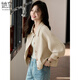 
She enjoys casual jacket for women commuting simple short jacket jacket spring and autumn versatile temperament cardigan top T143U2023