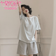 Un pyjamas modal pour les femmes 2025 Summer 100% de cotons purs shorts pour les rayures d'été peut être porté à l'extérieur des vêtements de maison ls-yzt9848 rayures gris et noires shorts m recommandés 80-95jin [Jin est égal à 0,5 kg]